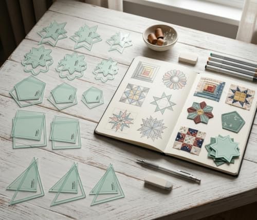 Acrylic Quilting Template Set 5 Pieces for Patchwork Sewing & Craft