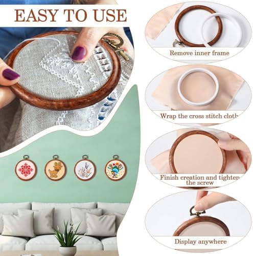 Burbell 15 Pcs 4 Inch Round Embroidery Hoops Frame