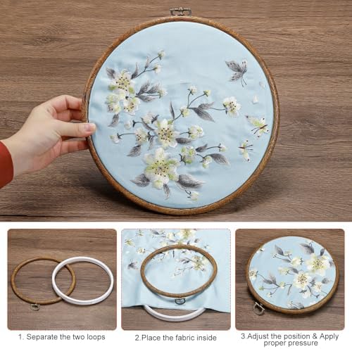 PATIKIL 3inch Embroidery Hoops, 10Pieces Imitated Wood Circle Frame