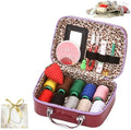 Compact Travel‐Friendly Faux‐Leather Case Complete Sewing Kit (E)