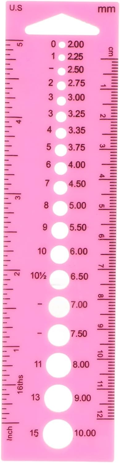 Kuuleyn 10Pcs Knitting Needle Gauge Sewing Ruler Knitting Needle Gauge
