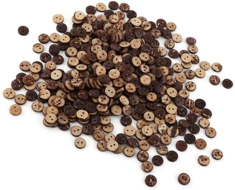 Natural Coconut Shell Buttons for Sewing, 400 Pack 10mm 2 Hole