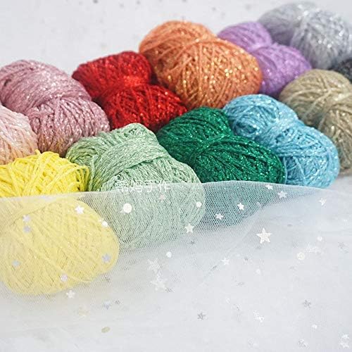 Purple Glitter Yarn Crochet Thread Sparkle Metallic Lurex Lame Shine