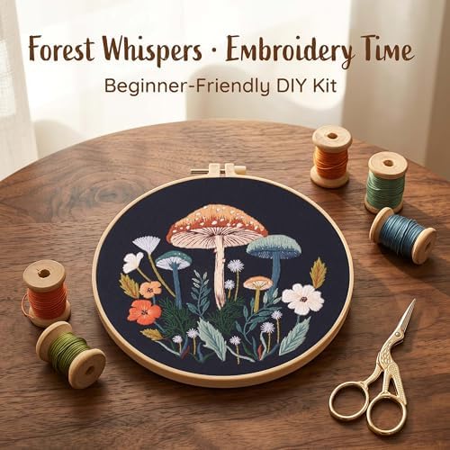 Harimau Embroidery Starter Kit, 4 Patterns, 2 Hoops