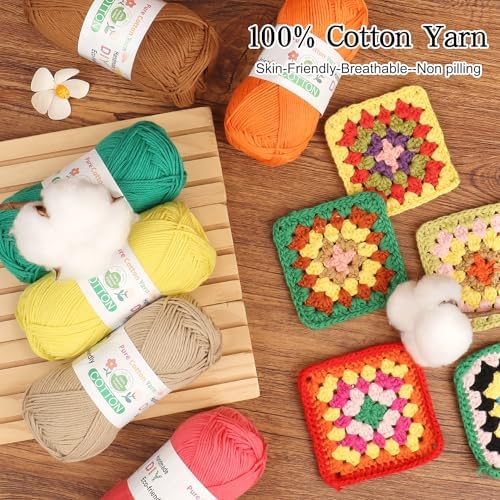 Katech 1OO% Cotton Yarn for Crocheting & Knitting–Baby Cotton Yarn (D)