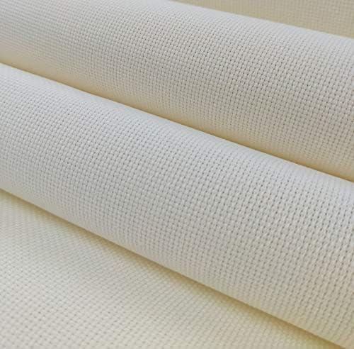 12" x 59" 18CT Counted Cotton Aida Cloth Cross Stitch Fabric (Cream)