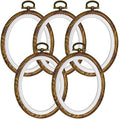 5PCS Oval Embroidery Hoops 5 x 4 Inch Imitation Wood Hoops for Cross
