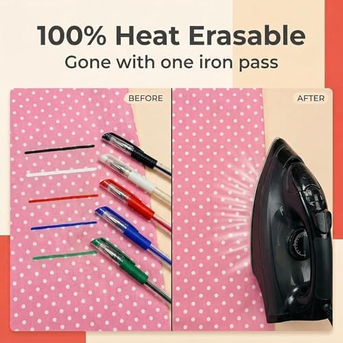 ibotti 5‐Color Heat Erasable Fabric Marking Pens, 10 Free Refills