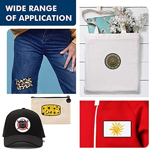 Waydress 30 Pcs Sublimation Hat Patches Blank, Black Frame