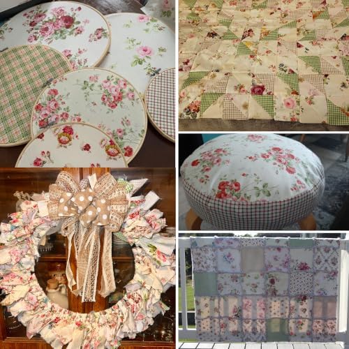 Neutral Vintage Rose Fat Quarters Fabric Bundles 18 x 22 in