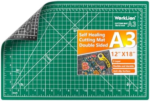 Worklion Self Healing Craft Mat: 18"x12" Rotary Cutting Mat for