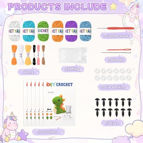 Mobelixy 6PCS Crochet Kit for Beginners, 2026 Christmas Knitting Kit