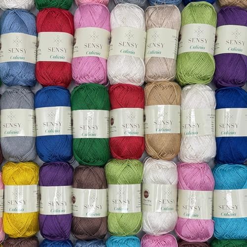 S Sensy Calinia-Mercerized Giza Cotton #2 Fine Yarn 5 Pack Orange