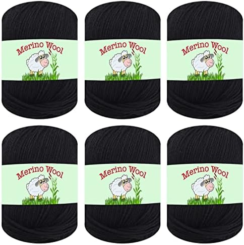 Sunny Cat 100% Pure Merino Wool Yarn for Knitting – 6pcs Merino Wool