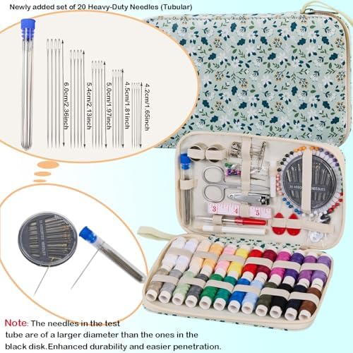 Bobode Travel Sewing Kit with 24 Sewing Thread & Heavy Duty Sewing