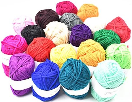 RayLineDo® Pack 20 x 25g Ball Assorted Colors 100% Acrylic Knitting