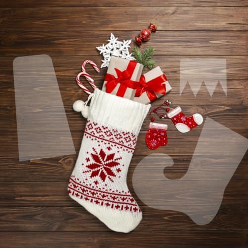 PRETYZOOM 3 Pcs Acrylic Christmas Stocking Template Set for Sewing