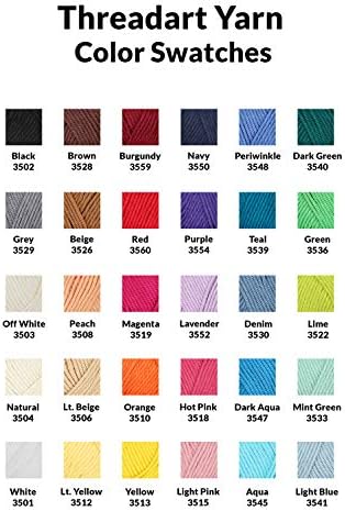 ThreadArt Cotton Crochet Yarn Set Size 2, 6 Pack 50g 165yd, Bright