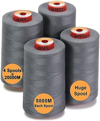 New brothread 4 Large Cones All Purpose Polyester Thread -Grey