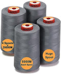 New brothread 4 Large Cones All Purpose Polyester Thread -Grey