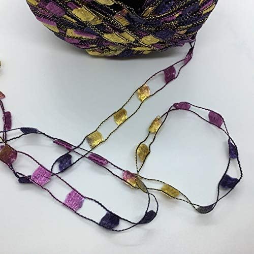 Berlini Ladder Ribbon Maxi Yarn #139 Viking - Purples, Yellow-Gold