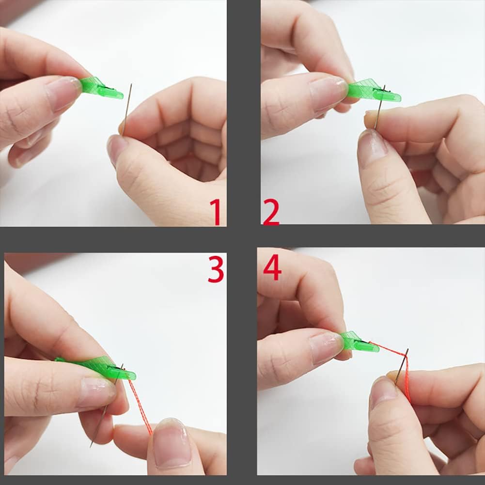 Surakey 20 Pcs Sewing Machine Needle Inserters Threader Fish Type