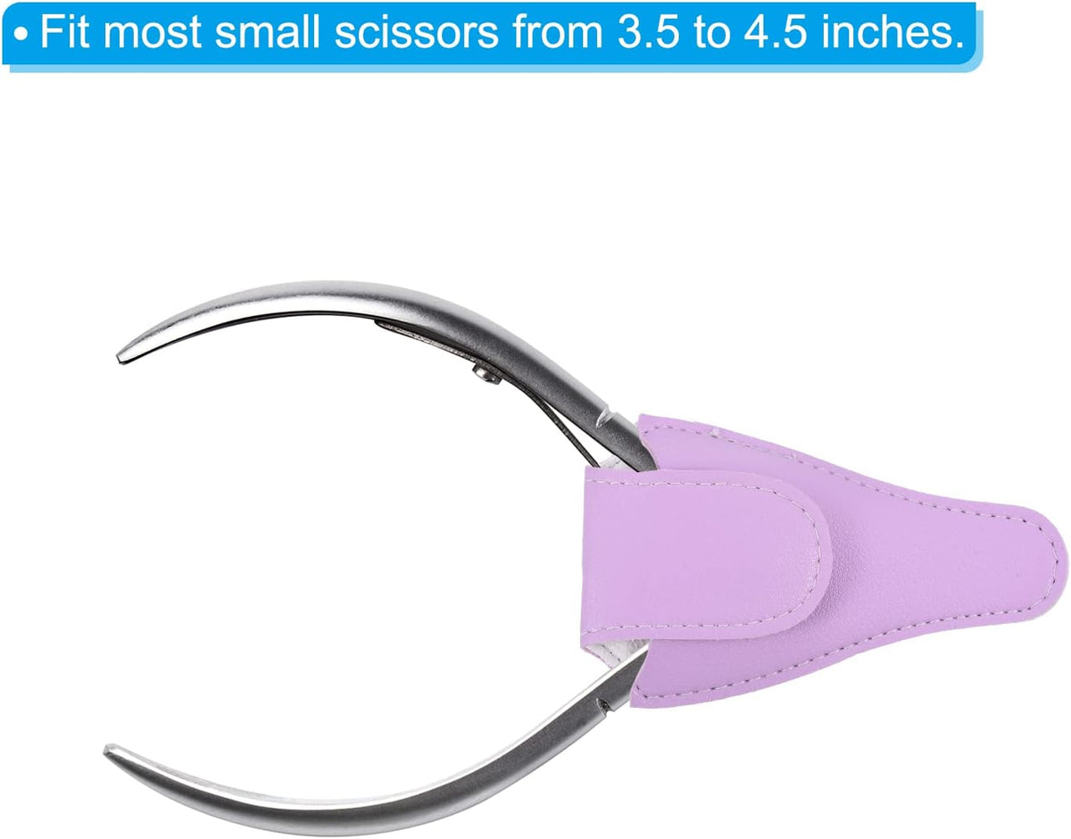 PATIKIL 4.5"x2.6" Embroidery Scissors Sheath 2Pack PU Purple
