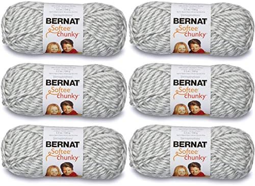 Bernat Softee Chunky Yarn (6-Pack) Grey Ragg 161128-28047