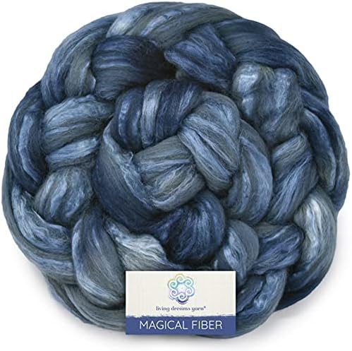 Magical Silk Merino Fiber. Artisanal Hand Dyed Roving. 4oz, Siren