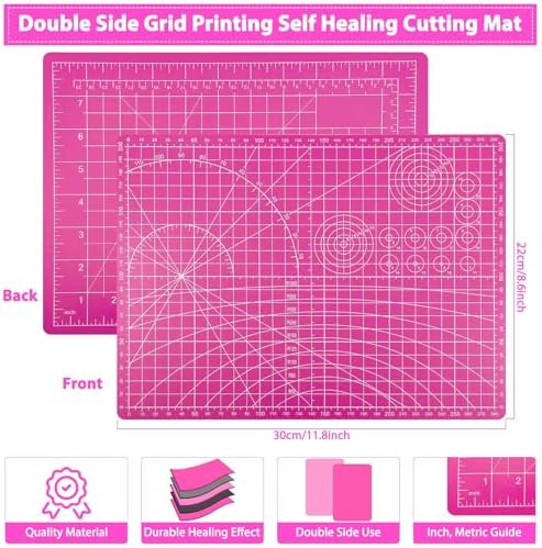 Audab Rotary Cutter and Mat Set, 45mm, 9 x 12 Inch