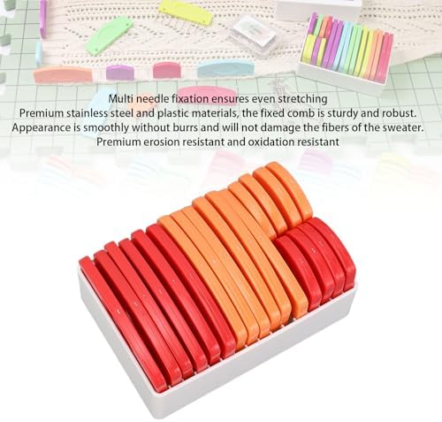 Arythia 20Pcs Knit Blocking Combs, Stainless Steel Pins Kit with