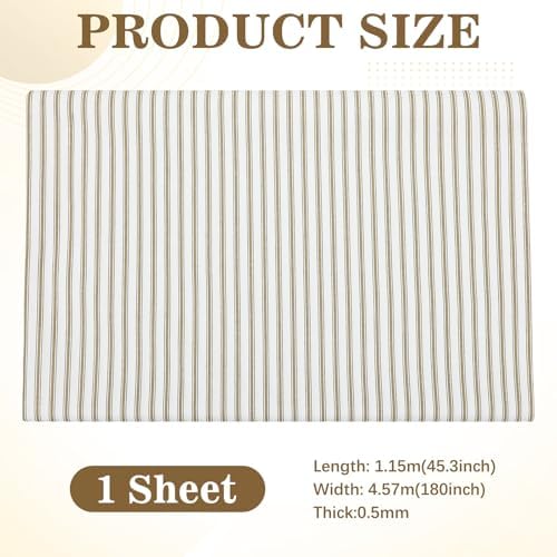 Fanfanwin 5 Yard Khaki Ticking Stripe Fabric 100% Cotton 45" Wide