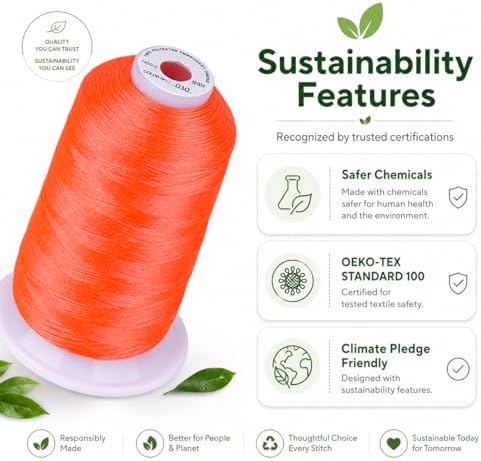 Simthread 5500Yds Embroidery Thread 5000M, 40WT Polyester Machine
