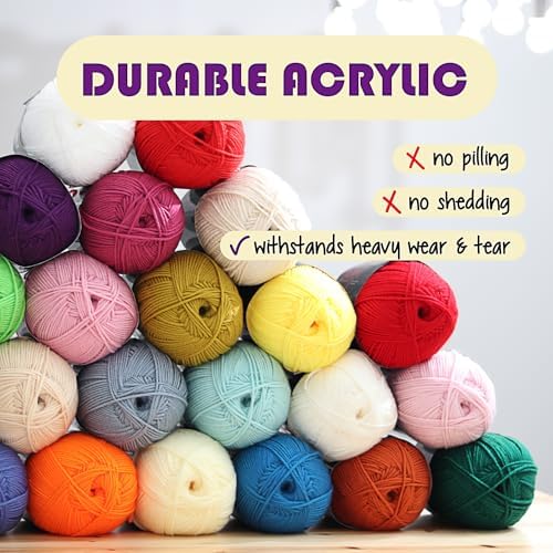 Acrylic Yarn for Crocheting & Knitting – Soft Crochet Yarn for