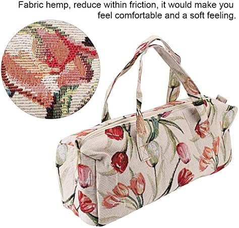 Knitting Bag, Woven Fabric Crochet Tote Bag Yarn Storage Organizer for