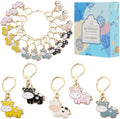 SUNNYCLUE 1 Box 20Pcs 5 Colors Cow Stitch Markers Cute Crochet Markers