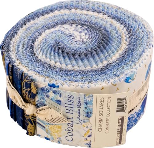 Lauren Wan Cobalt Bliss Roll Up 40 2.5-inch Strips Jelly Roll Robert