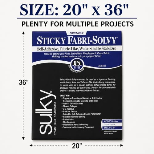 Sulky Sticky Fabri-Solvy Stabilizer 20"X36"