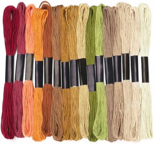 Embroidery Floss 16 Skeins 8.7 Yard Autumn Colors Friendship Bracelet