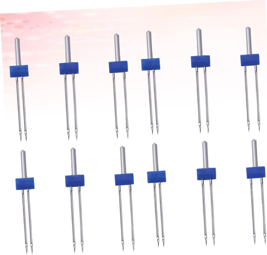 12Pcs Sewing Machine Twin Needles, Double Point Metal Set for Home Use
