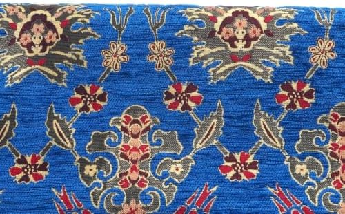 Turkish Upholstery Fabric by the Yard and Meter | Royal Blue Topkapi