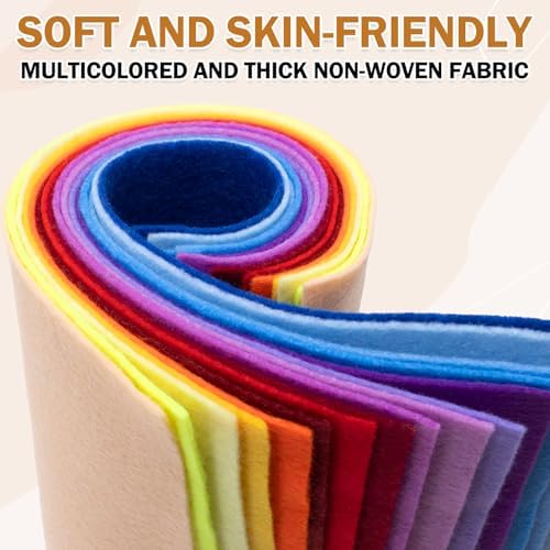 XSEINO 60PCS 8" x 12" 1.4 mm Thick Soft Felt Sheets,60 Assorted