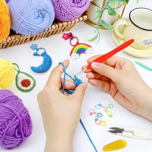 INSCRAFT Crochet Yarn Kit, 1650 Yards, 30 Colors