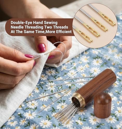 15 PCS Self Threading Needles, 3 Sizes Self Threading Sewing Needles