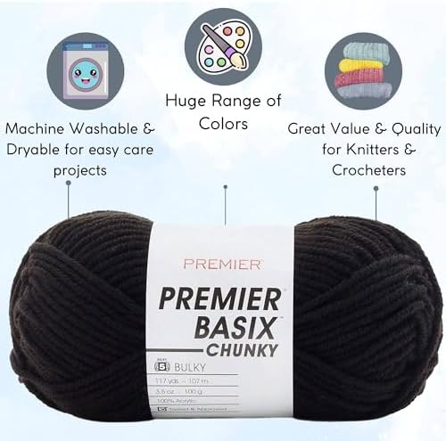 Premier Yarns Basix Chunky Black 1145-42