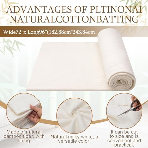 Gilprop 72 x 96 Inches Bamboo Quilt Batting Roll for Quilting and