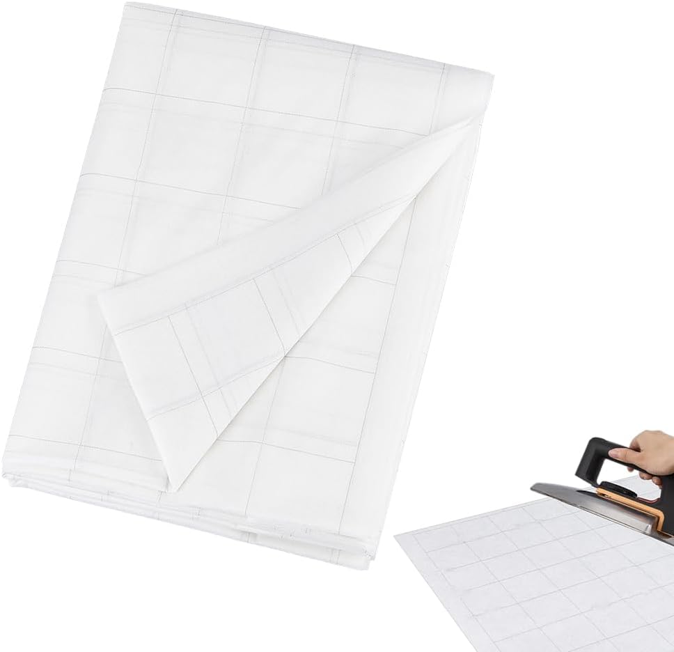 NBEADS 287.4x47.2 Inch Fusible Interfacing with Grid, 2.5x2.5 Inch