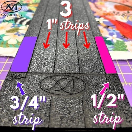 Martelli Seam Allowance Strip Ruler, 30 Inch Slotted Quilt Ruler for