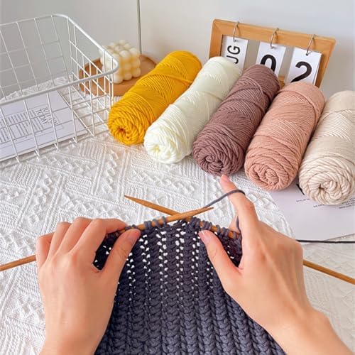 Crochet Yarn - 3-ply Wool Yarn for Crocheting and Knitting