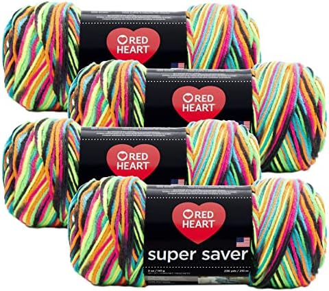 Red Heart Super Saver Yarn (4-Pack of 5oz Skeins) (Ocean)